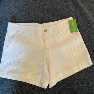Lilly Pulitzer Cream Textured Women Shorts